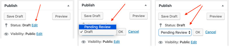 Save Draft as Pending Review